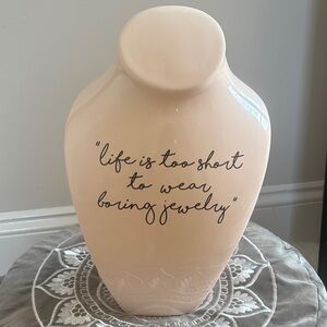 Chic Cream Quote Vase / Necklace Holder
